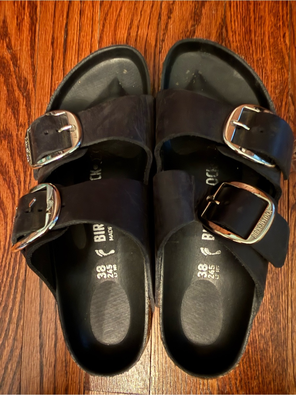 Birkenstock Black Two-Buckle Slide Sandals